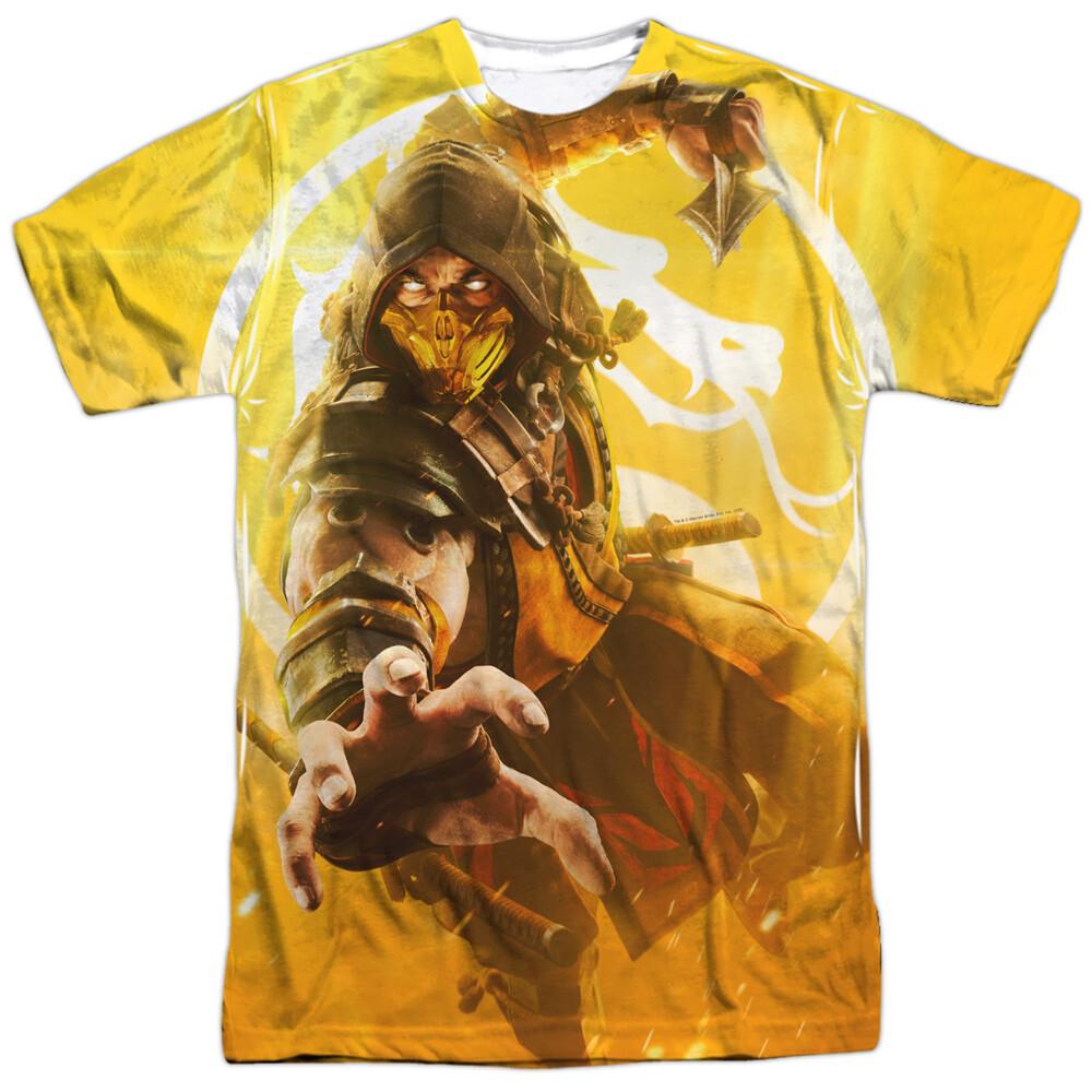 Mortal Kombat XI Scorpion Sublimation Licensed Adult T-Shirt L