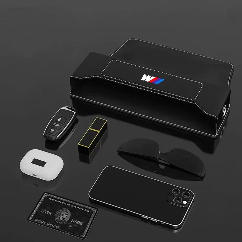 Car Front Seat Crevice Storage Box Pocket For BMW M E46 E90 E60 F30 F10 E39 E36 F20 G30 G20 E87 E92 E91 E30 Auto Accessories