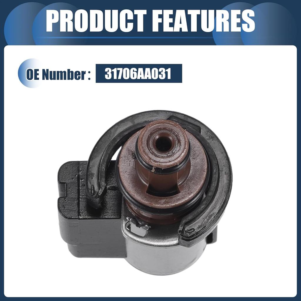 Transmission Shift Solenoid Torque Converter Lock-Up Solenoid, No.31706AA031 for Subaru Outback Impreza Legacy W/CVT TR580/690 2.0L 2.5L, 12.2-13.2