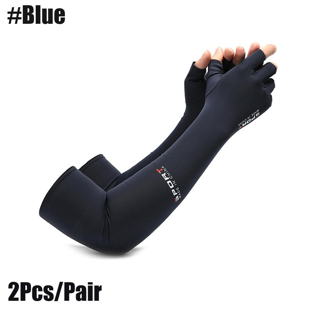 1 Paar Armmanschetten aus Eisseide für Herren, Sommer, verlängerte Fahrradmanschette, Camouflage, rutschfest, coole Halbfinger-Sonnenschutzhandschuhe für Damen