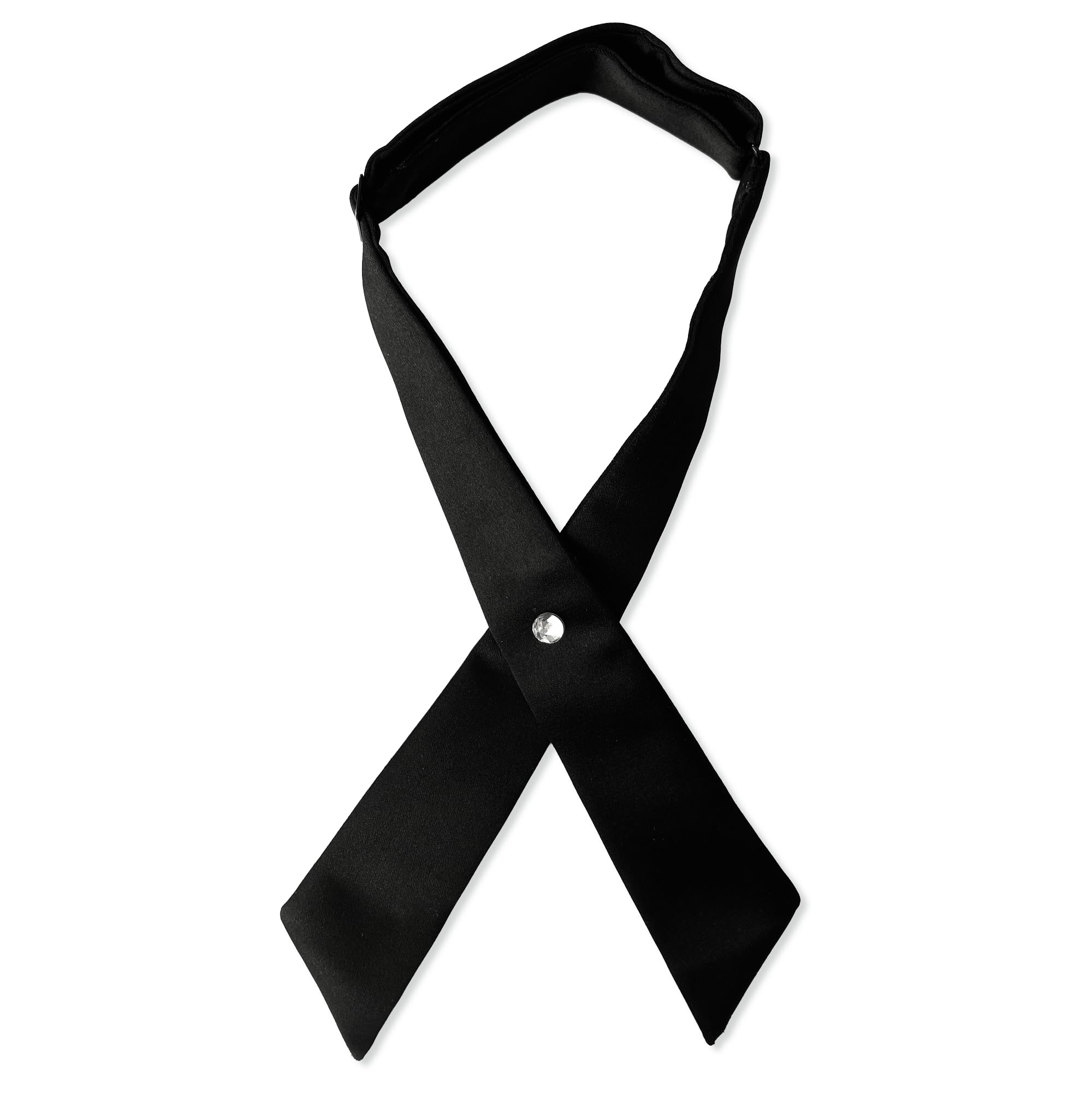 [D+Arts] Cross Tie, Black, Plain, Silk, Kyoto Nishijin Weave, Made in Japan, Men s & Women s (Black)