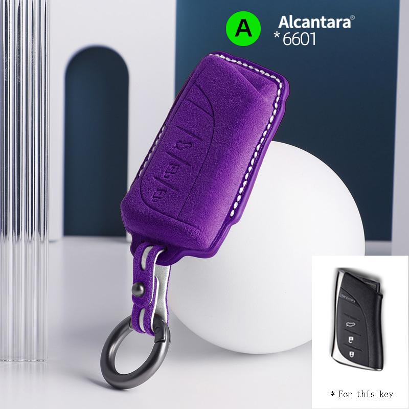 New Suede Key Case Car Key Cover Shell For For Lexus ES NX GS RX UX250 UX260 ES350 LC500 3/4 Button Remote Key Holder Keychain
