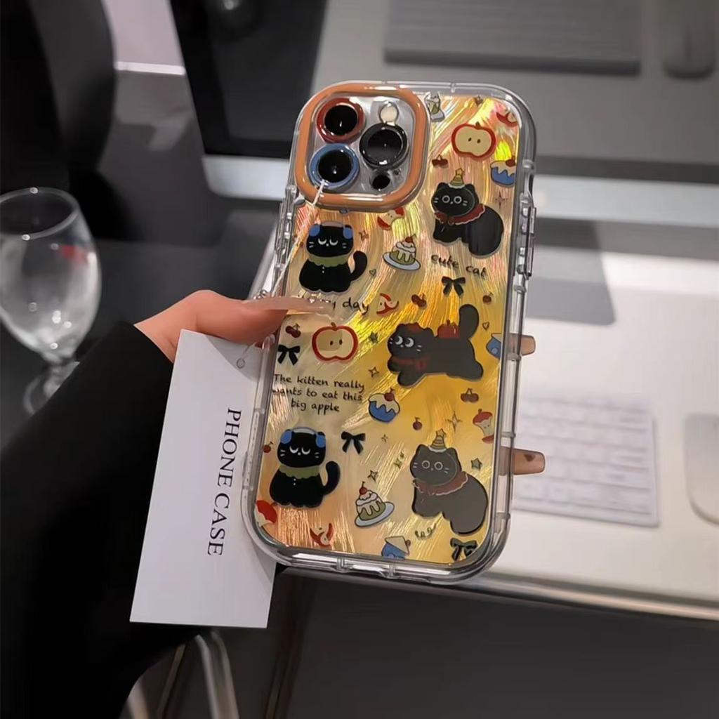 Smudge graffiti black cat for Apple 16/15/14 Huawei glory millet mobile phone case all-inclusive