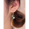 Elegant Green Earrings with Micro-inlays in The Form of A Four-leaf Clover Are A Trendy… More
