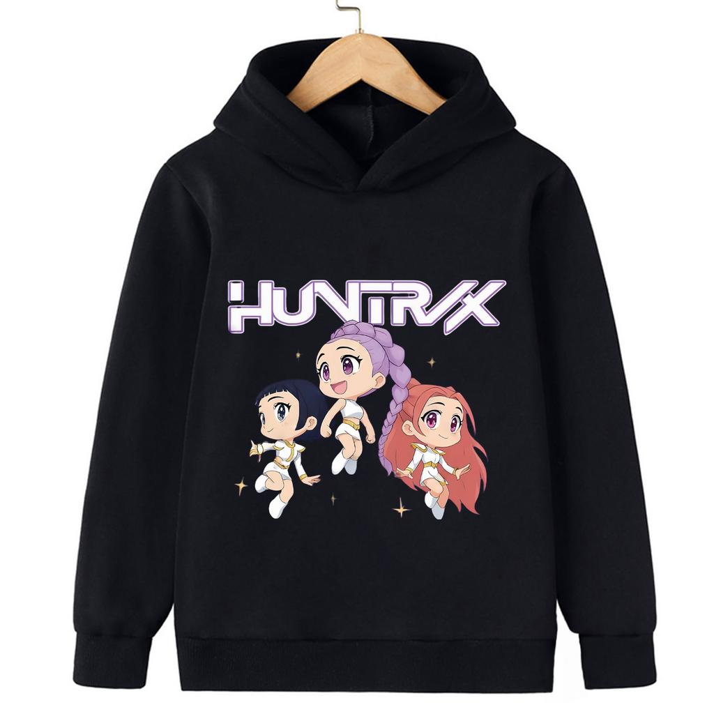 Fall and winter Kpop demon hunter children's hooded sweatshirt cute Kpop demon hunter tiger top Harajuku boys and girls