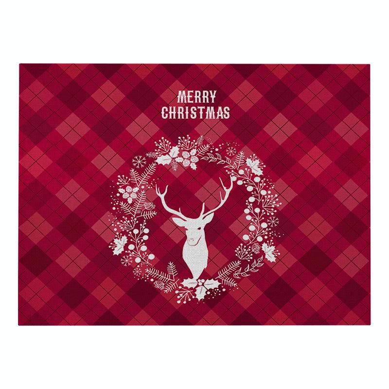Jolly Christmas Linen Placemats - Stain-Proof, Heat-Resistant Holiday Table Decor