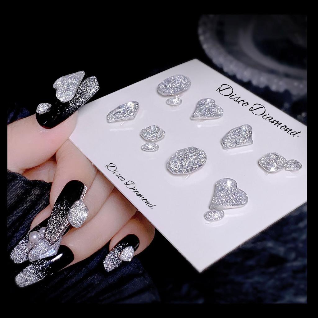 1 Pack Super Shiny Disco Diamond Silver Reflective Rhinestone Gems Nail Jewelry Nail Art Decoration