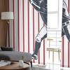 Red Stripes American Baseball Modern Printed Tulle Curtains for Bedroom Balcony Window Decor Creative Fashion Home Sheer Curtain