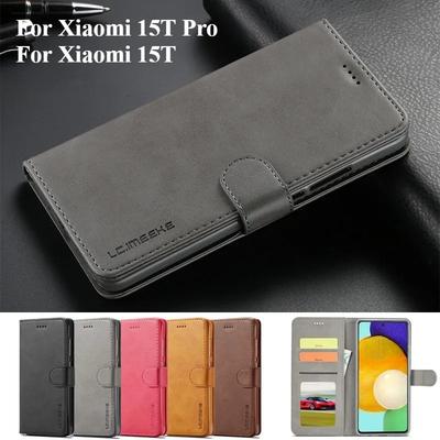 Luxury Flip Leather Phone Case for Xiaomi 15T Pro Wallet Card Cover for Xiaomi 14T 13T 12T Pro Poco X7 X6 X5 M7 M6 Pro Case For Redmi Note 14 13 Case