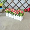 Artificial Flower Set: Wooden Fence & Small Potted Plants for Home Decoration