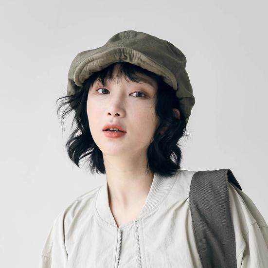 Dámský baret Vintage styl Jednobarevný Japonský styl Nastavitelný obvod hlavy Krátká krempa Malířský klobouk Každou příležitost Newsboy Cap