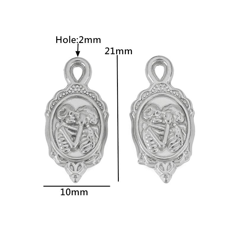 3pcs Lipstick Rabbit Conch Lovers Charms Skull Heart Mushroom Stainless Steel Pendants for DIY Necklace Bracelet Jewelry Making