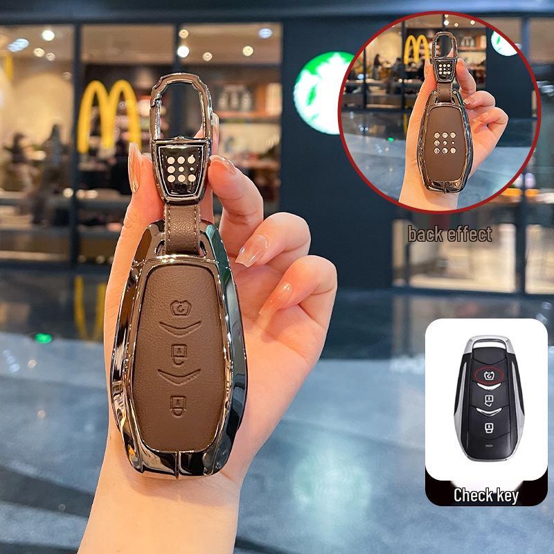 Blue Electric E5plus Key Case for Dongfeng Seres E5 Plug-in Hybrid DE-i Car Key Shell