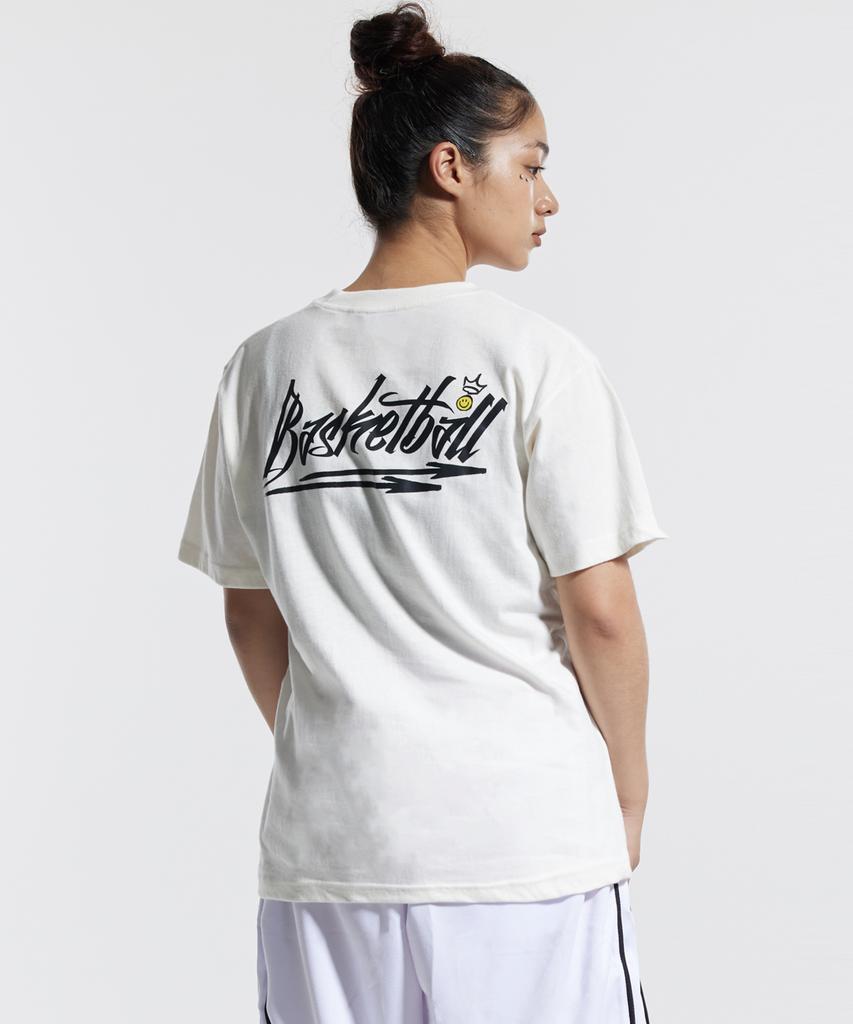 CREAM SODA LAB Basketball Short Sleeve T-Shirt Oversized Ivory Black