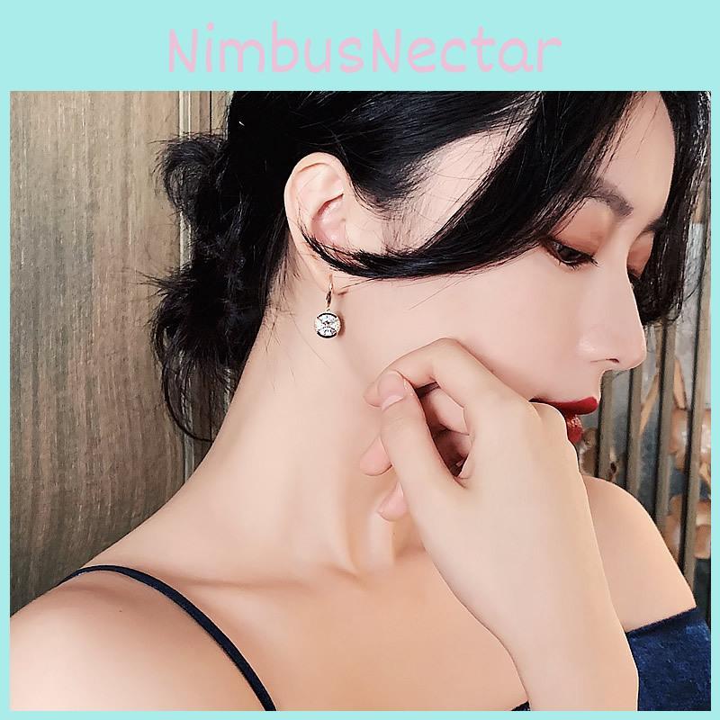 Silver Earrings Round Alloy Water Rhinestone Fashion Jewelry For Women