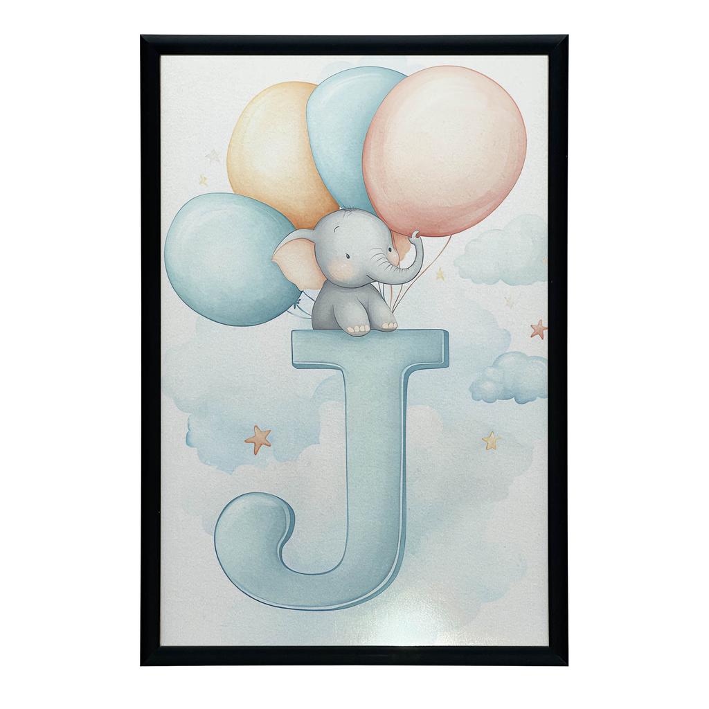 Plakat Słodki Słoń Na Literze J Plakat Słodki Słoń Na Literze J, 30X40 Cm, Bez Ramy, Papier Matowy 230 Gsm