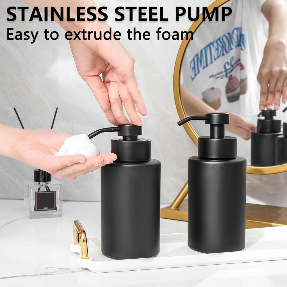 304 Stainless Steel Pump Hand Soap Dispenser Rust Proof Liquid Storage Container Countertop