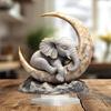 Acrylic Desk Ornament Of An Elephant Sleeping On The Moon For Home Decoration