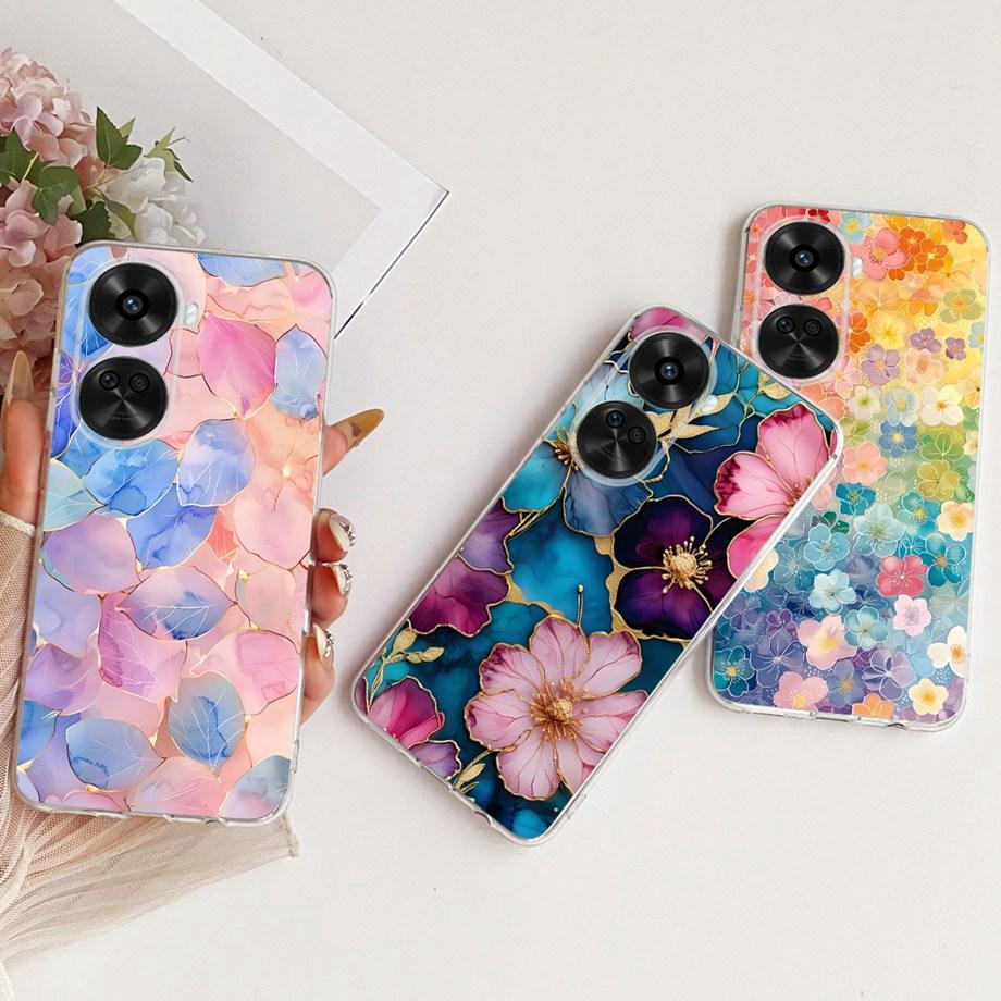 Für Huawei Nova 11i 11 Pro Nova 12 SE 11 SE Handyhülle Klar Weicher TPU Stoßfänger Abdeckung Cooles Cartoon Luxus Schmetterling Blume Funda