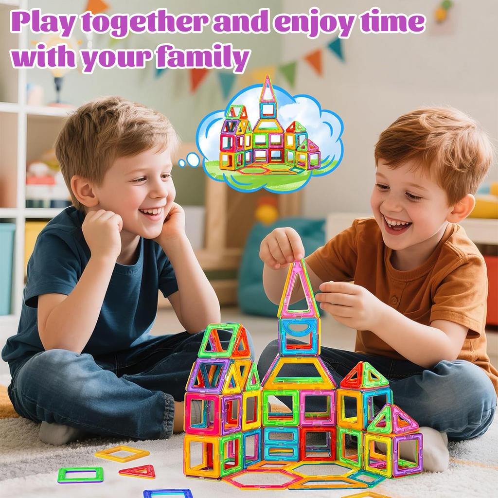 Magnetic Building Blocks 3D STEM Constructor Set For Kids Educational Toys Multiple Shaped Magnetic Building Blocks 35/65/95PCS