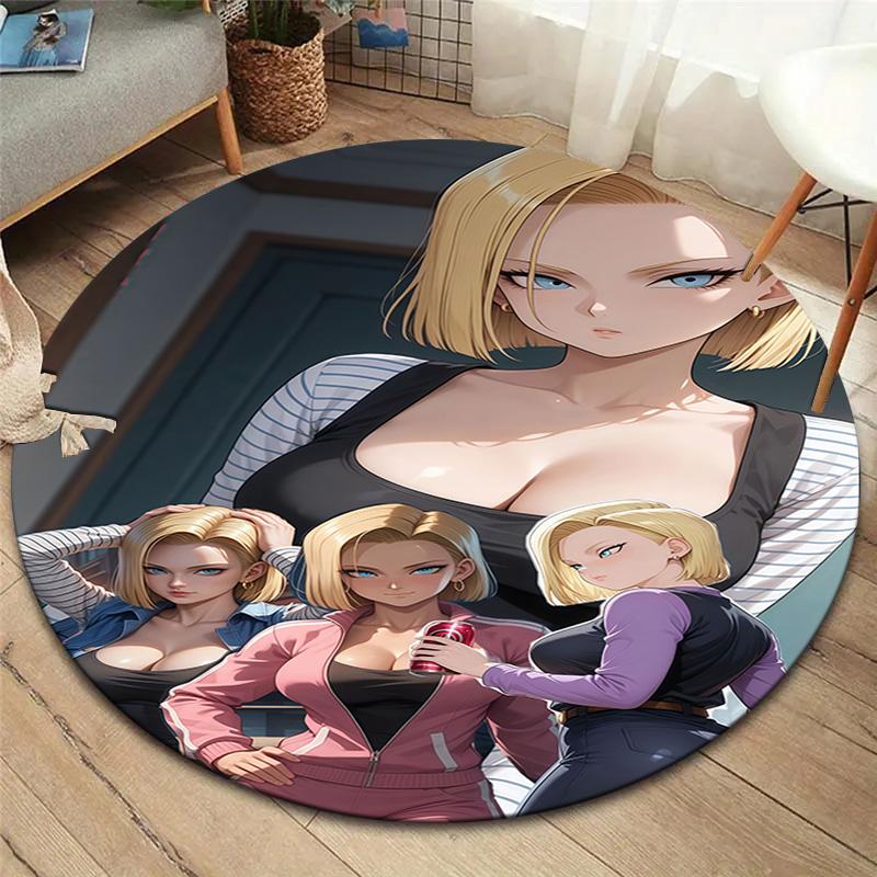 Son Goku Dywan Okrągły Dywanik do Salonu Sypialni Sofy Pokoju Zabaw Antypoślizgowa Mata Podłogowa