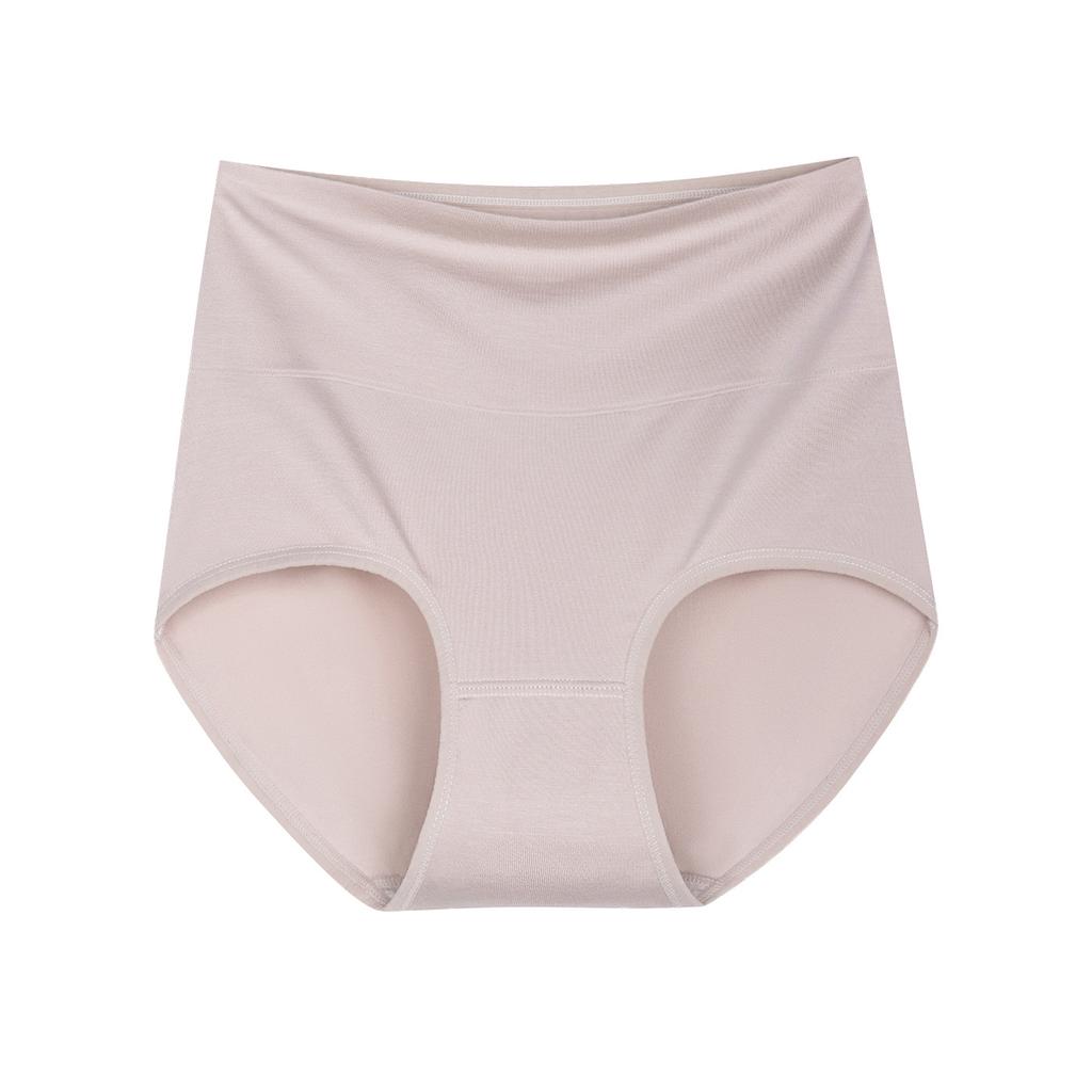 Plus Size Ladies Spring and Autumn Cotton Antibacterial Crotch Naked Breathable High Waist Belly Triangle Briefs