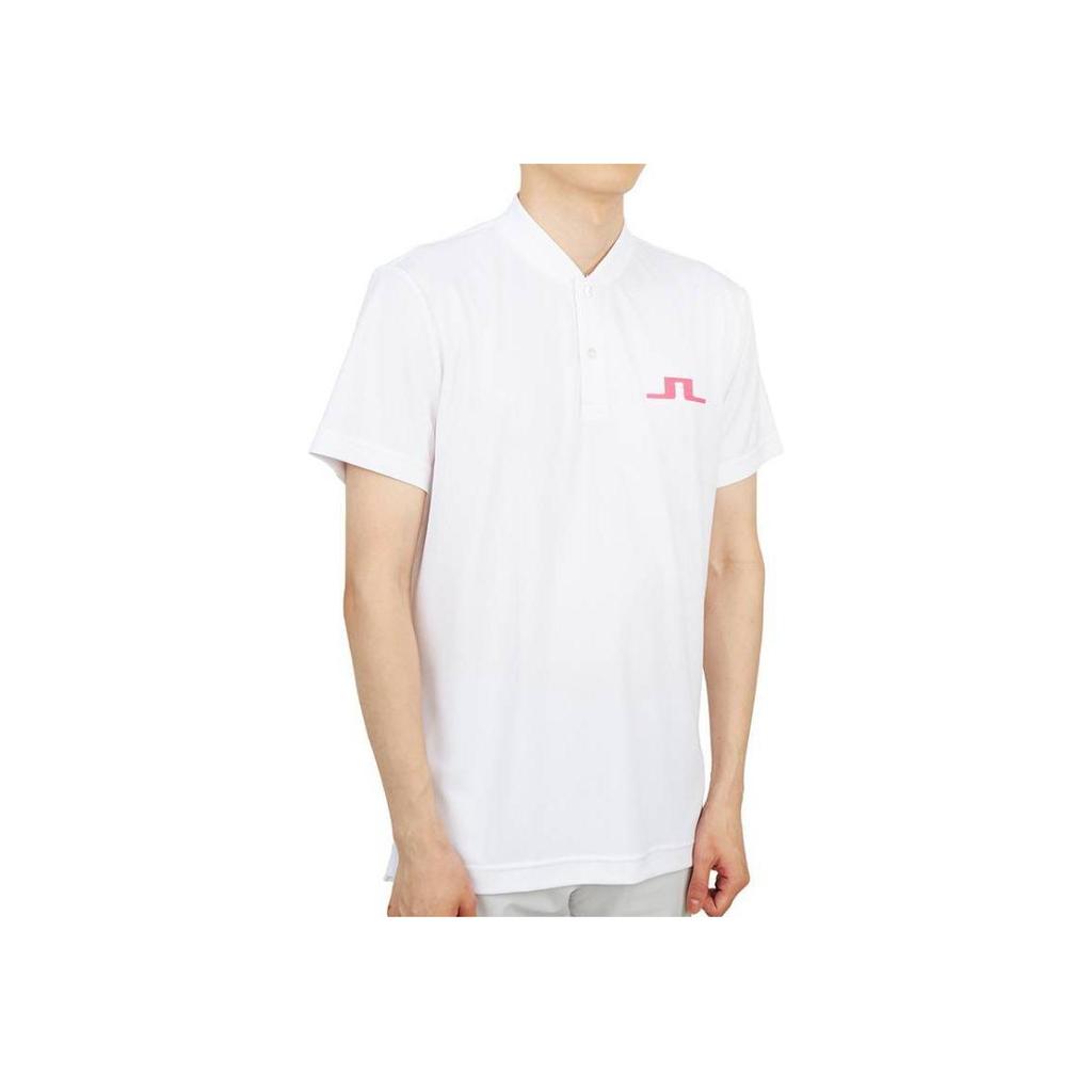 J.LINDEBERG Solid Color Crew Neck Pullover Short Sleeve T-Shirt Men Tops White GMJT05558-S166