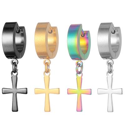 Gepersonaliseerde Anti-allergische Cross Ear Fink Koreaanse Fashion Titanium Steel Penp oorbellen Roestvrij stalen oorbellen