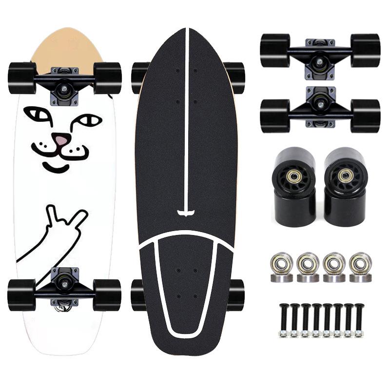 Thailand Maple Big Fish Board Single Upturned Skateboard Walking Board Land Surfboard Brush Street Board Four