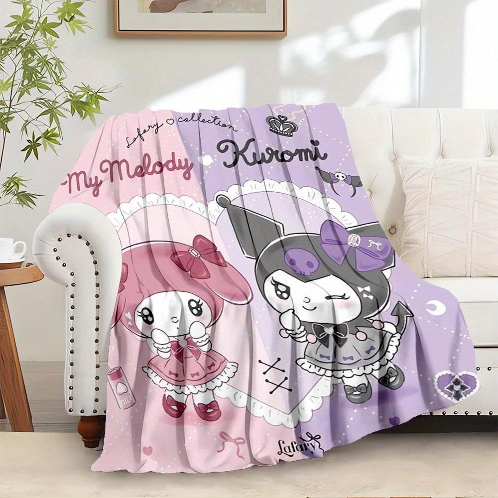 

1pc My Melody and Kuromi Collaboration Home Decor Blanket - Seasonal universal cozy washable gift for all ages, perfect for all families, mu 130x150cm