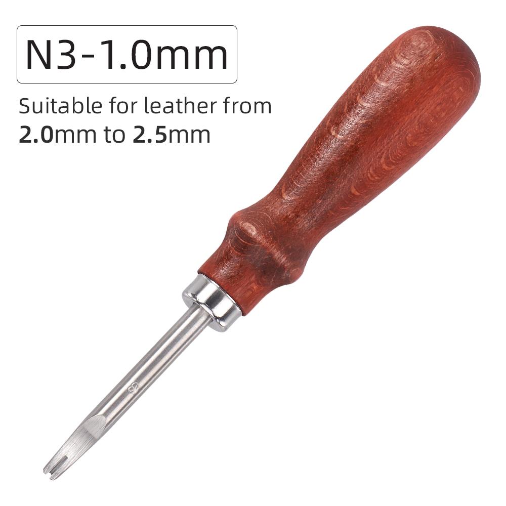 1pc DIY Leather Carving Groove Tool, Wooden Handle Trimmer, Leather Edge Slotting Stamping Tool,Leather Handicraft Pressing Tool
