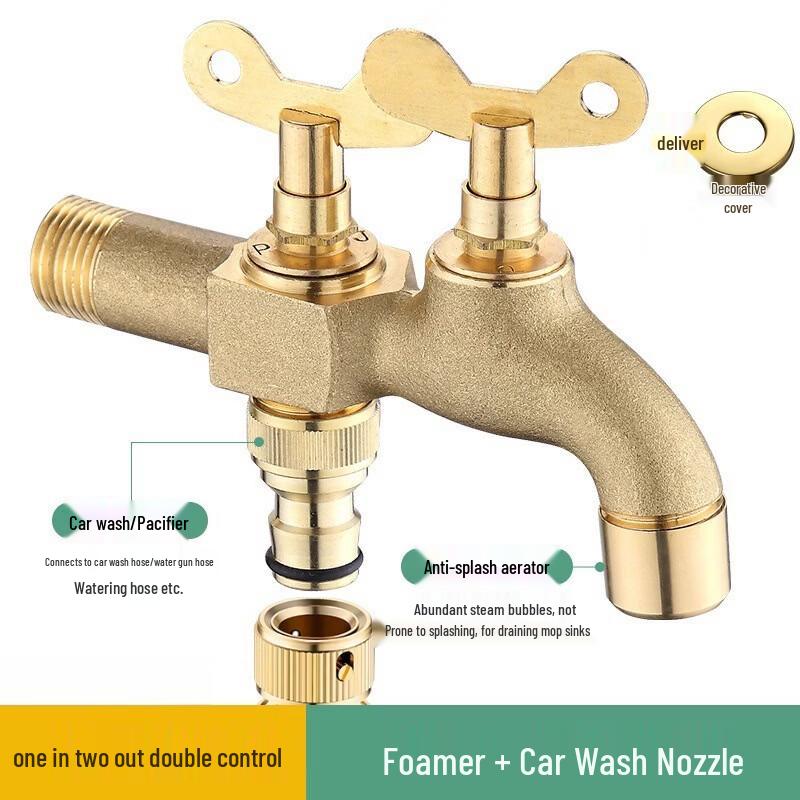 OEING Lockable Dual-Use Wall-Mounted Brass Faucet
