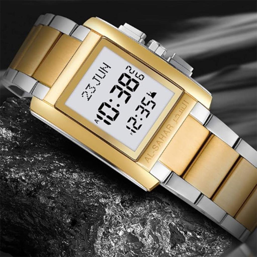 Muslim Multifunctional Prayer Watch Qibla Direction Indicator Unisex Elegant Islamic Worship Watch