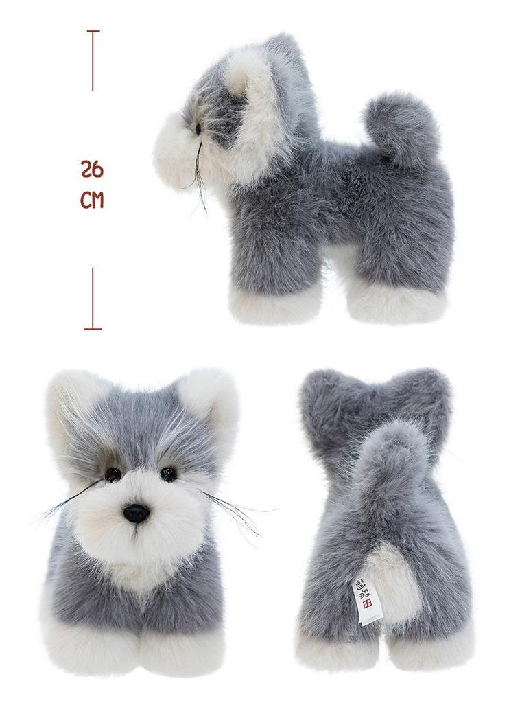 Mengbang Schnauzer Plush Dog Toy - Soothing Doll for Kids' Birthdays