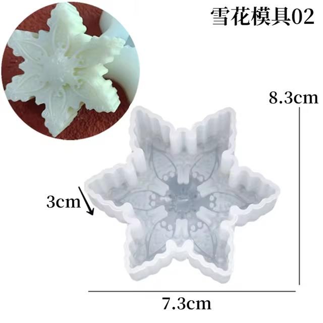 

Силиконовая форма для свечей в виде рождественской снежинки, мыло ручной работы, инструменты для изготовления гипсовой смолы для украшения дома, праздничные подарки