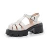 Baotou Roman Sandals Women's 2025 Summer New Leather Thick-soled Muffin Shoes Woven Hollowed-out Thick-heeled Pig Cage Shoes