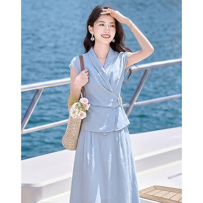 French Style Two-Piece Summer Suit for Women