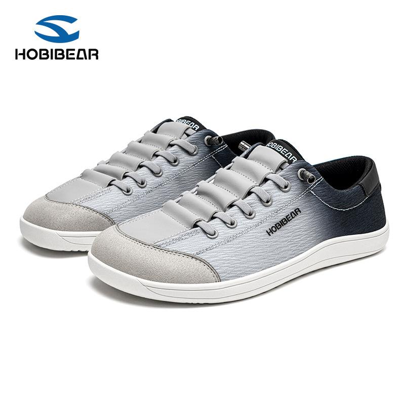 HOBIBEAR Leather Barefoot Shoes Lightweight Wide Toe Box Zero Drop Slip-on Shoes for Women and men
