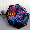 1pc Colorful Neon Sugar Skull Artwork Umbrella with Plastic Handle,Suitable for All Seasons Home Travel Outdoor UmbrellaDD1469