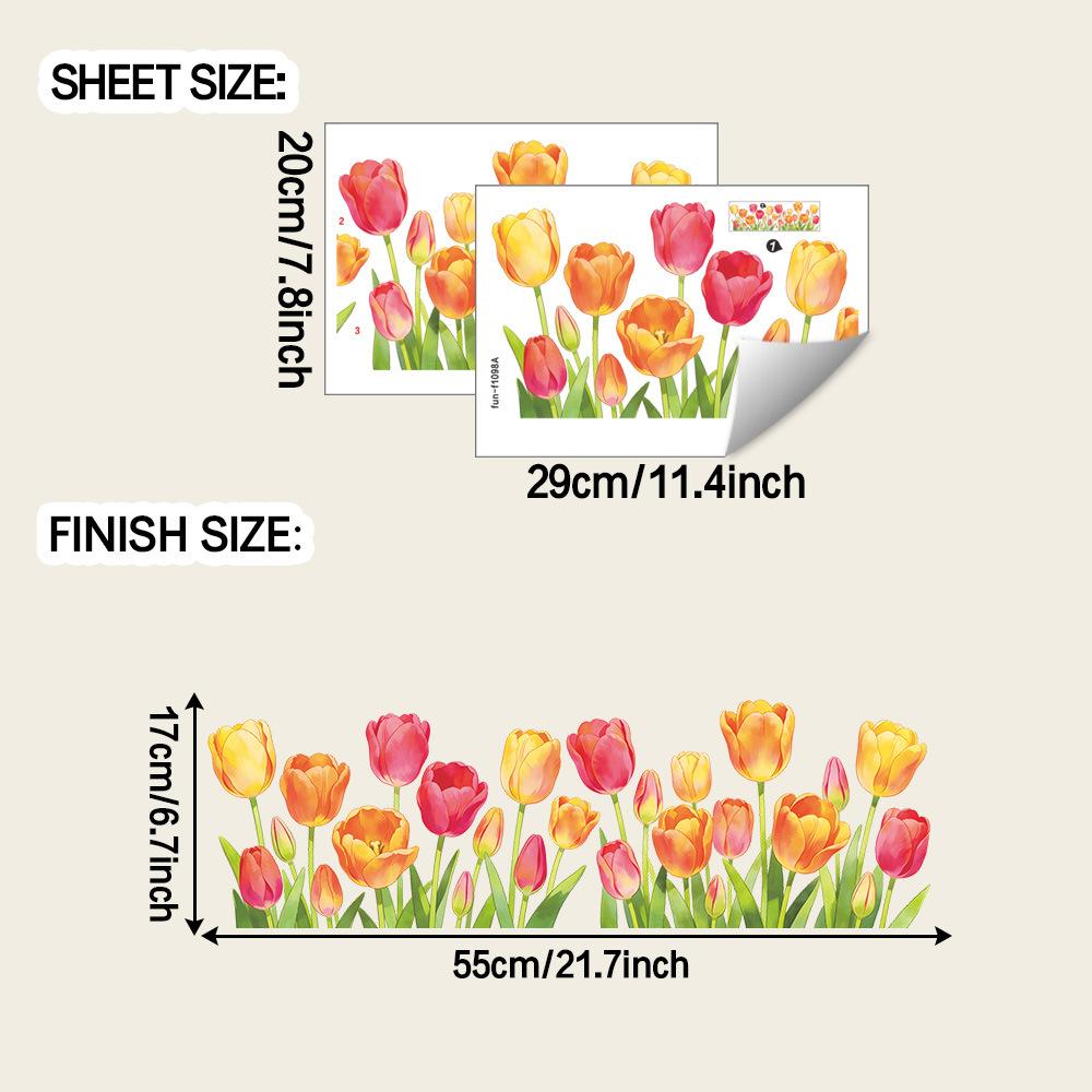 

Watercolor Tulip Outdoor Balcony Glass Window Sticker for Beautification