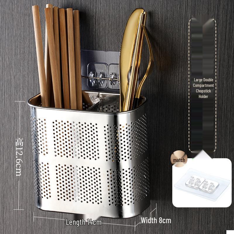 Stainless Steel Hanging Chopstick Holder & Kitchen Storage Rack