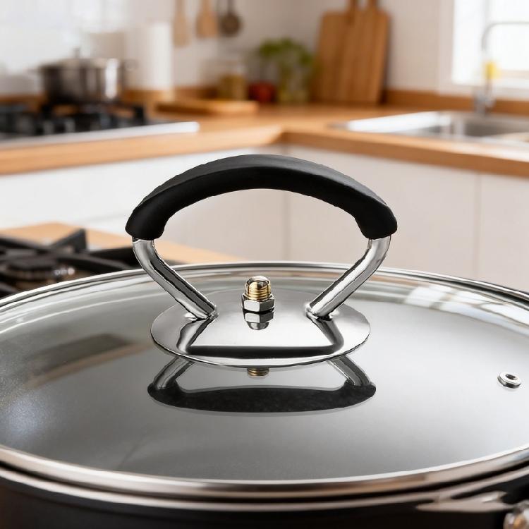 2 Piece Practical Kitchen Lid Handle Replacement Accessory Stainless Steel Durability Feature User Friendly Grip