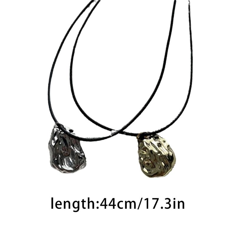 European American Irregular Geometry Pendant All-matched Clavicle Chain Novel Wax Line Cold Wind Necklace for Girls