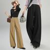 2026 Spring Women's Tencel Wool High-Waisted Wide-Leg Pants - Casual Loose Drapey Slimming Floor-Length Trousers