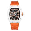 In Stock RM 6702 Slim Barrel Montre Homme Colorful Band Hollow 37.5mm Skeleton Dial Waterproof Sport Casual Quartz Wristwatch
