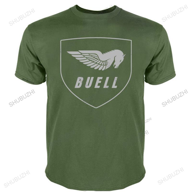 Unisexs Summer High Quality T Shirt Buell Motorcycle Company Logo Loose Size Tee Shirt Unisex Fashion Crew Neck TShirt Black