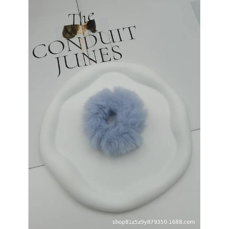 Plush Hair Scrunchies for Women & Kids, Soft Furry Hair Ties, High Ponytail Holder, Autumn Winter Fashion
