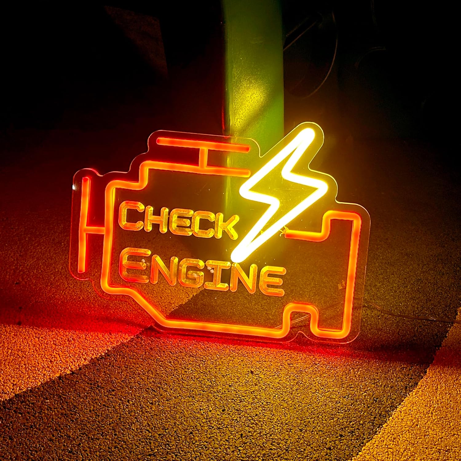 

Check Engine neon sign Auto Room Garage Repair Shop Home USB Switch Bar Atmosphere ArtWall Gift for Man s USB Switch 5V lamp Repair shop (Check Man body(Orange)