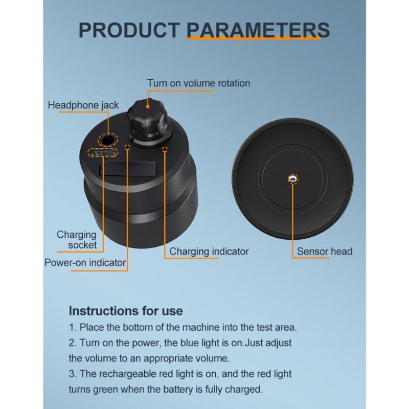 Water Leakage Detector Wall Pipe Leaking Sound Amplification Noise Reduction Security Fire Pipeline Auto Detection Tools