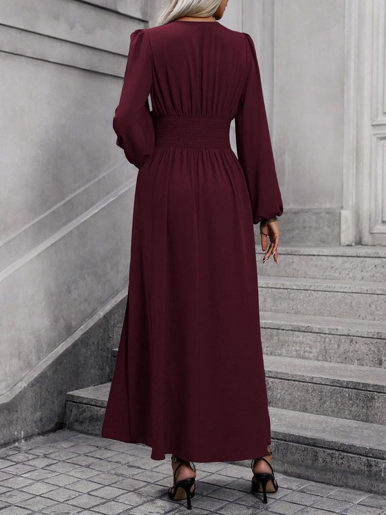 Women's High Slit Lantern Sleeve Dress - Fall/Winter Collection